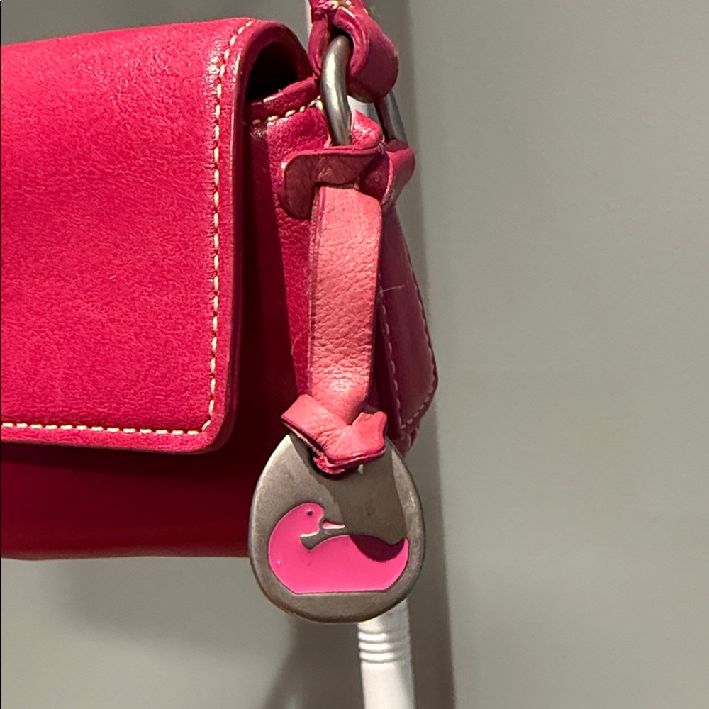 Dooney & Bourke Pink Shoulder Bag with Heart Buckle - Picture 3 of 7